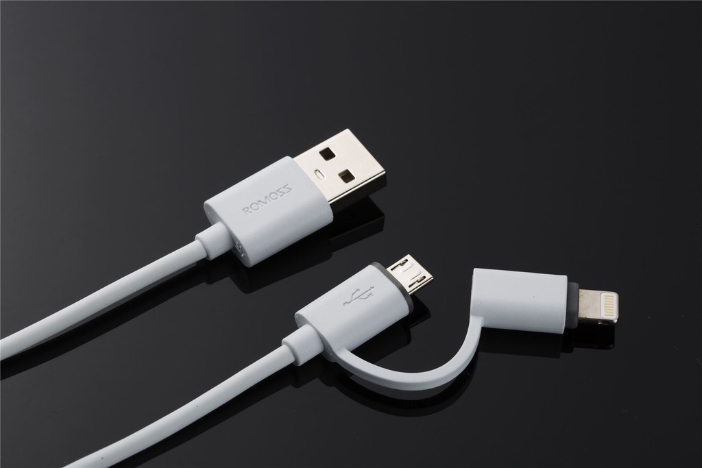 Romoss 2 in 1 Universal Data Cable - Lightning  & Micro-USB 