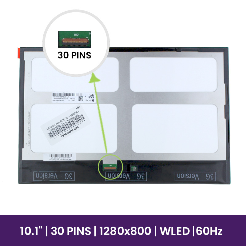Pantalla LCD BOE 10.1 WXGA - 1280×800 - TV101WXM-NP0          