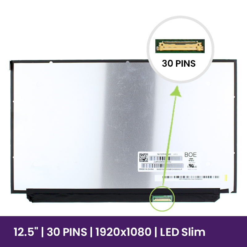 Pantalla LCD BOE 12.5 WXGA HD - 1366x768 LED - NV125FHM-N82   
