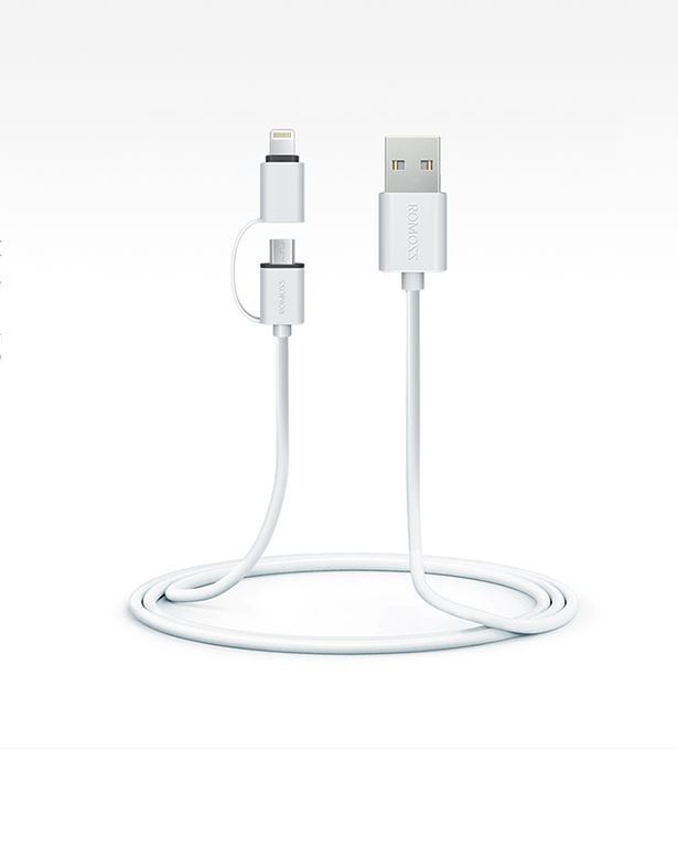 Romoss 2 in 1 Universal Data Cable - Lightning  & Micro-USB 